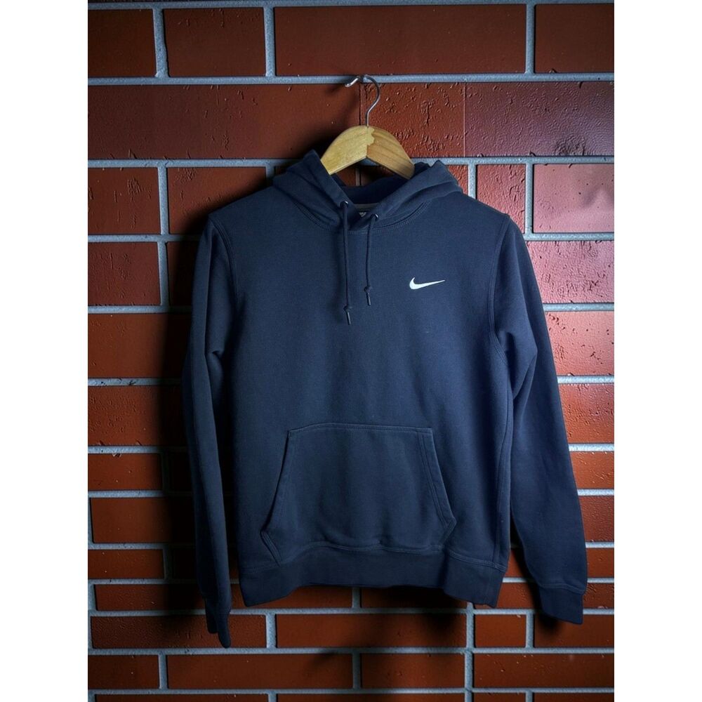 Nike Sportswear Club Fleece Pullover Hoodie Men's Small Black Swoosh